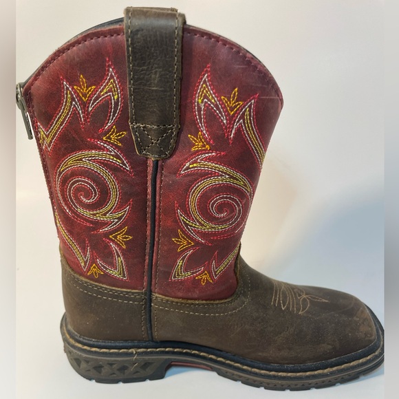 Georgia Boots! Kid's Carbo Tec Brown/Red-Size 13M-Zip Back & Oil Resistant 🥾 - Picture 3 of 5